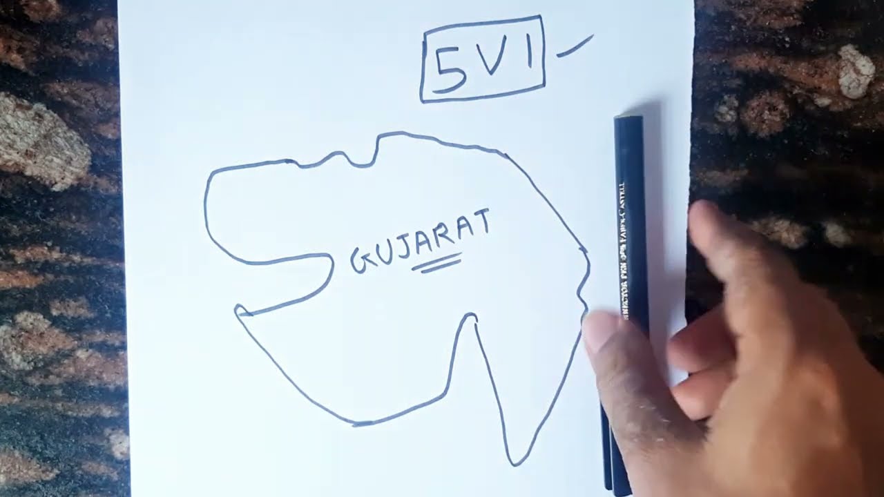 Easy Gujarat map drawing