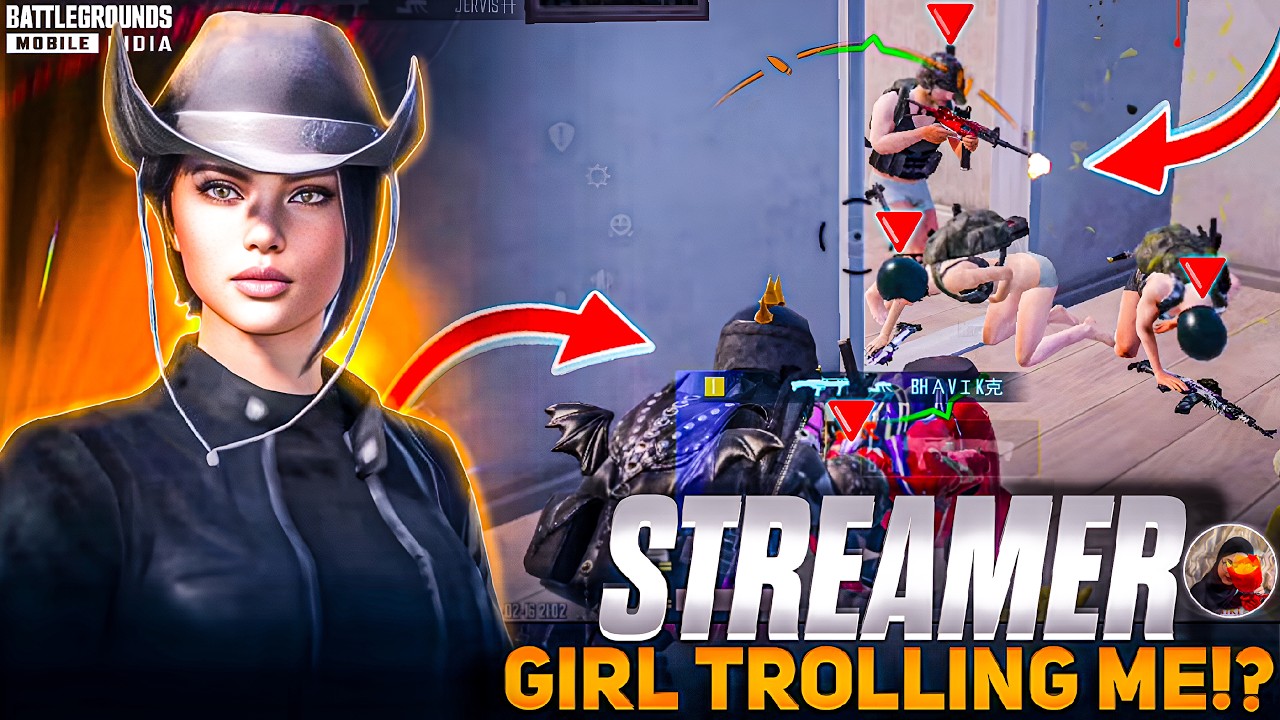 GIRL STREAMER TROLLING ME ‼️ ENEMY GOT SHOCKED AFTER THIS SHOT 🔥| FASTEST 1V4 CLUTCHES 🥵 | BGMI 