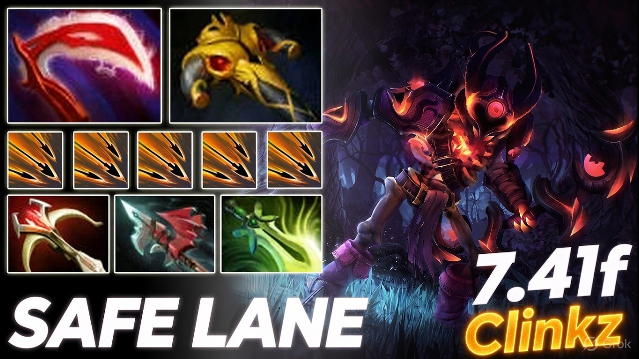 Clinkz Safe Lane Carry | 7.41f | Satanic | Pos 1 | Dota 2 Gameplay
