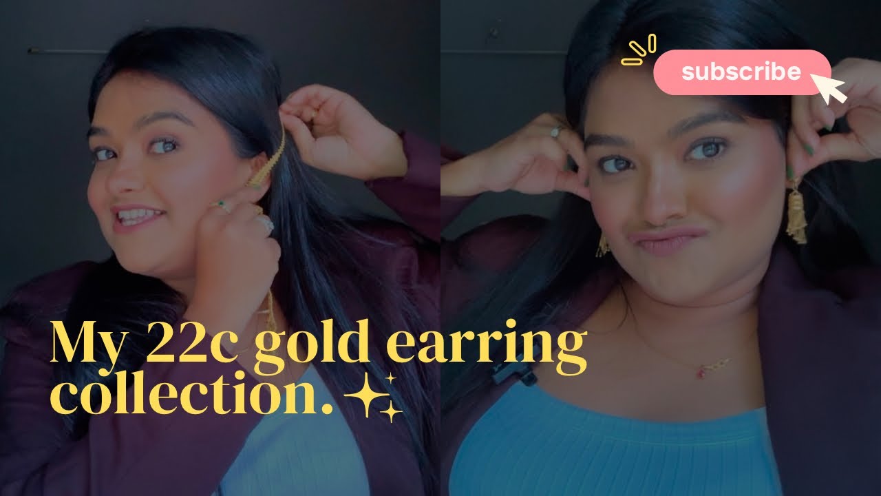 My 22karat gold earring collection | Gold design | earrings haul #goldjewellery  #22karat #haul 