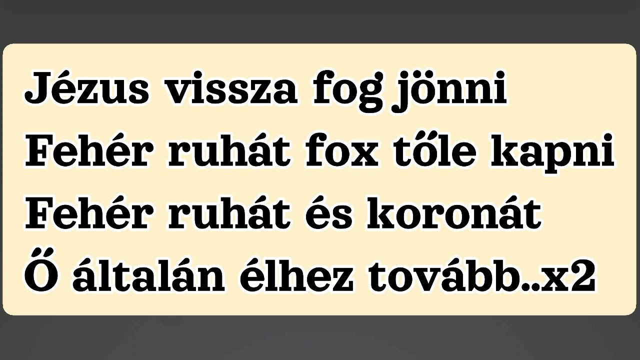 Ottó Dankó - Jézus vissza fog jönni Negativ Enek