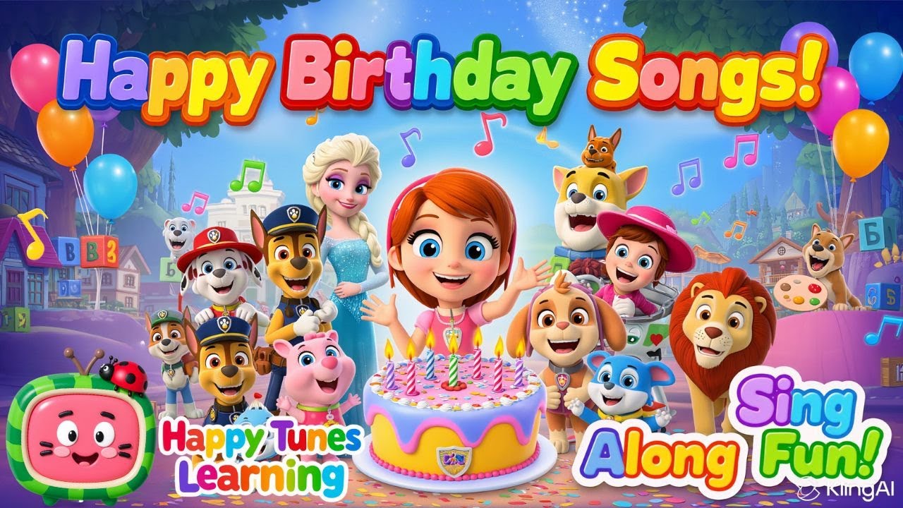 Best Happy Birthday Songs for Toddlers 🎉 | Educational Kids Songs | HappyTunesLearning