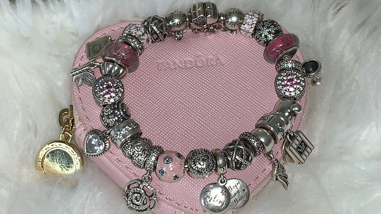 PANDORA- A closer look at my PINK💗💗 bracelet -I wear pink for a cause 💗💗💗