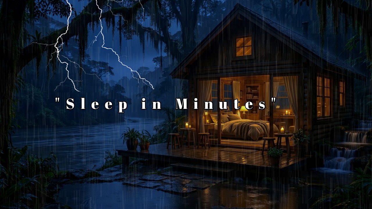 🔴 Peaceful Rain Sounds | Gentle Night Rain to Sleep FAST Rainy Forest Cabin Ambience Insomnia Relief