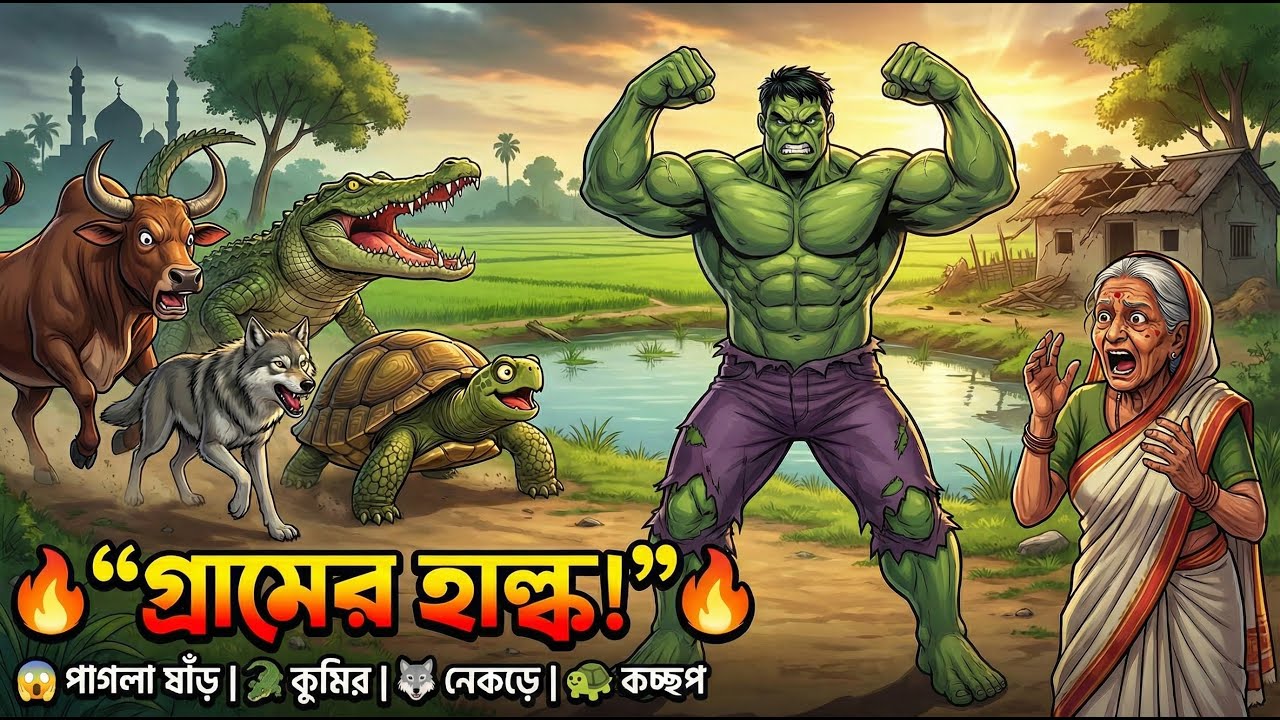 গ্রামের হাল্ক! 🐂🐊 পাগলা ষাঁড়, কুমির আর নেকড়ে একাই শেষ! | Village Hulka