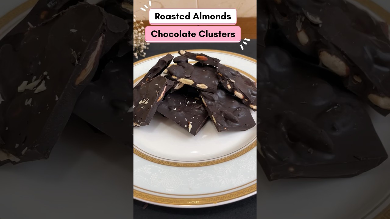 Roasted Almonds Chocolate Clusters | Chocolate Bites| #chocolate #cluster #bites #quickbite1111 #new