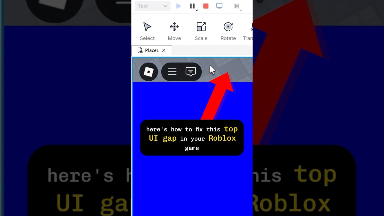 fix the top UI GAP in your roblox game (10-second tutorial!)   #roblox #scripting #ui