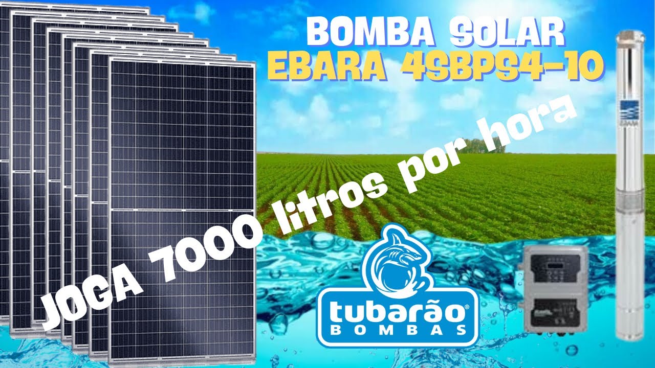 Bomba Solar Ebara 4SBPS4-10 CE 2200W - Joga até 180 metros de altura 