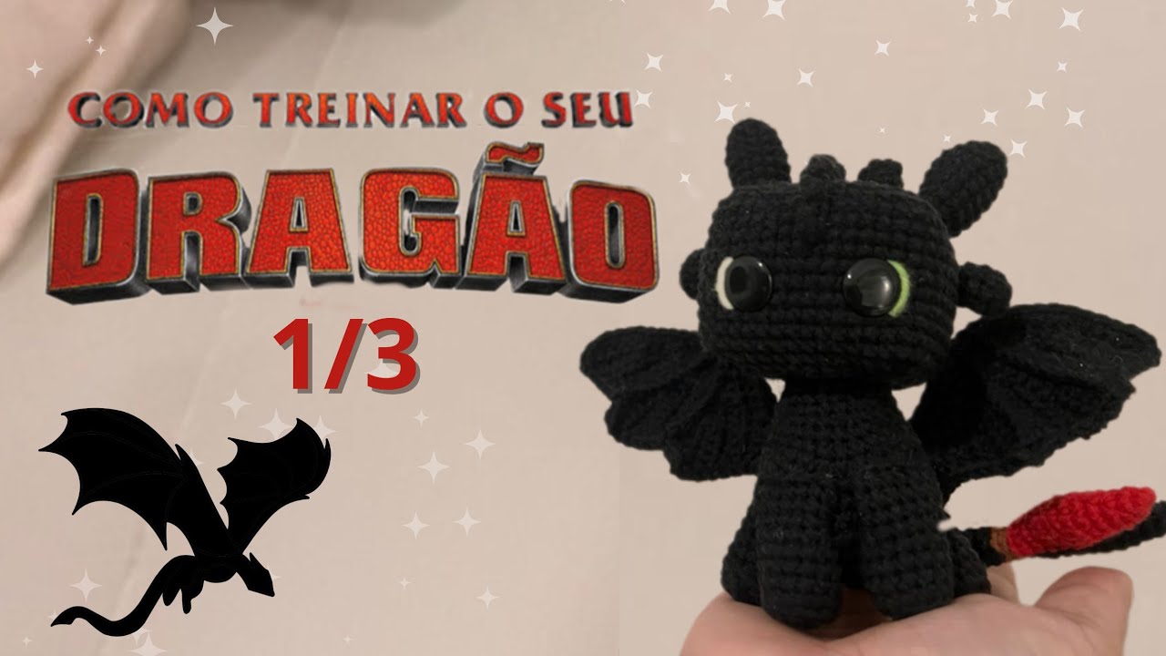 Banguela Amigurumi Funko Pop 🖤 | Parte 1: Cabeça | Como Treinar o Seu Dragão