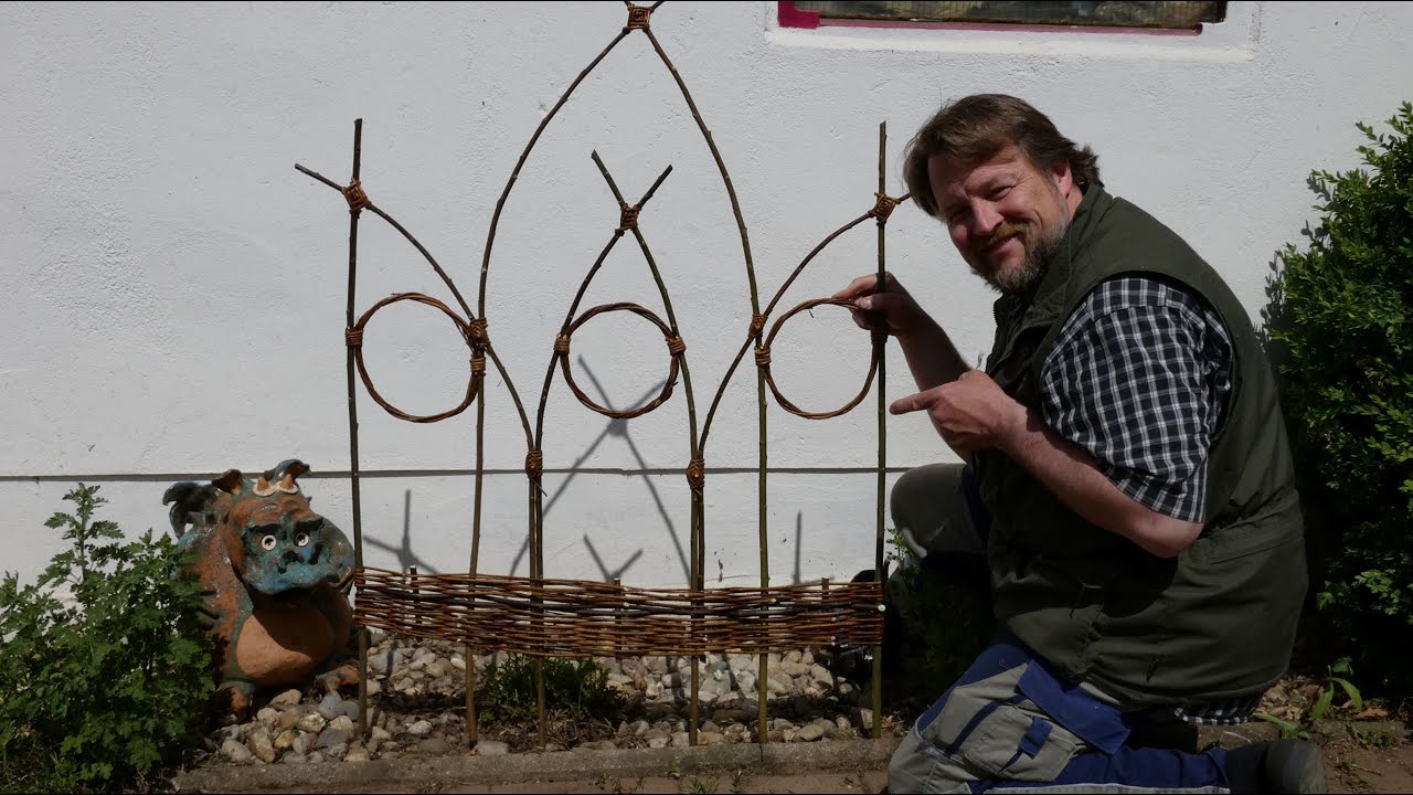Rankgitter/Beetzäunchen im Gotik-Stil flechten - weaving a bed-fence in gothic style