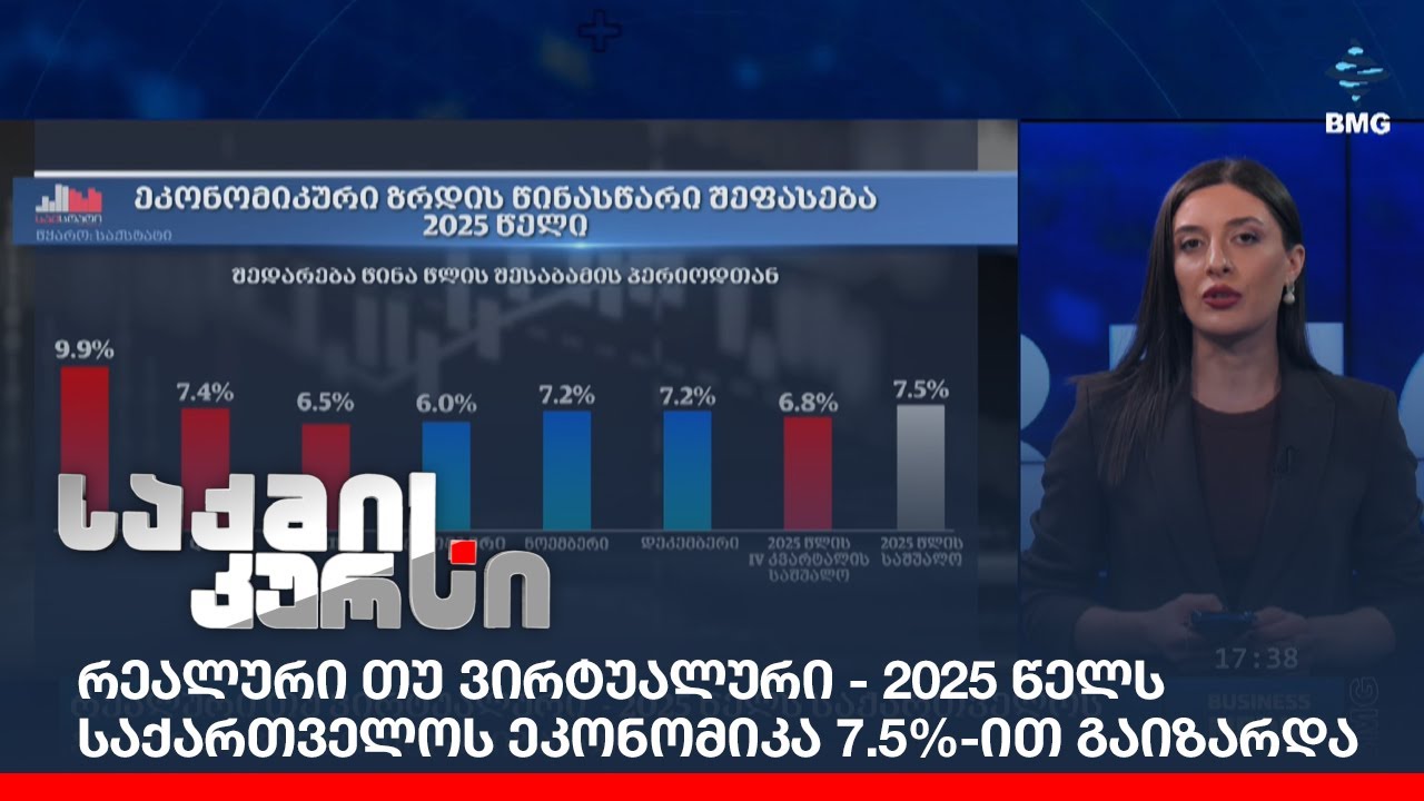 რეალური თუ ვირტუალური - 2025 წელს საქართველოს ეკონომიკა 7.5%-ით გაიზარდა