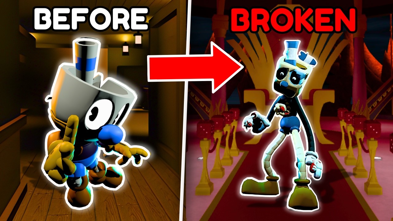 Nobody Talking About NEW Roblox Cuphead Asymmetrical Horror Game Broken Souls...