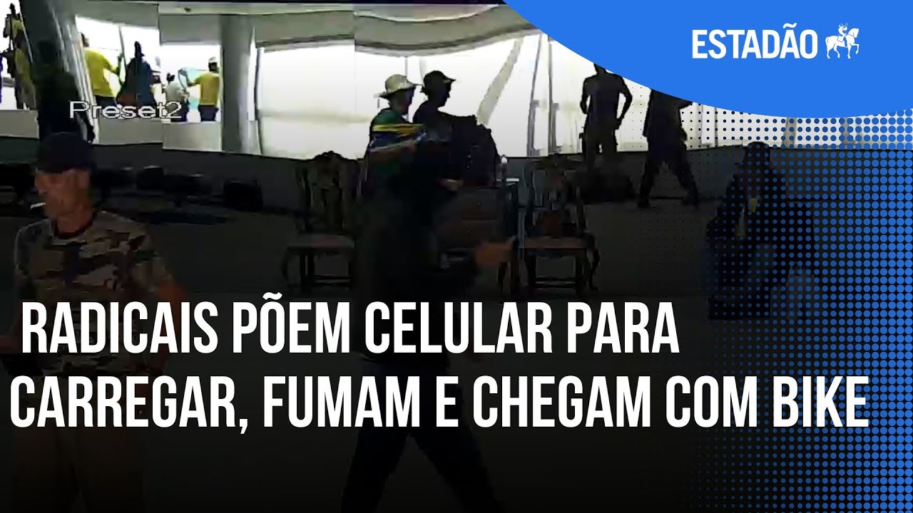 *Cenas inusitadas no Planalto: radicais põem celular para carregar, fumam e chegam com bike; veja