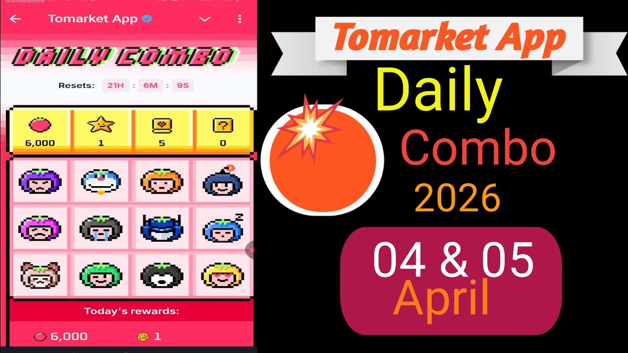TOMARKET New Update Today | 04 & 05 April  Tomarket Combo Today | New Update To Market |