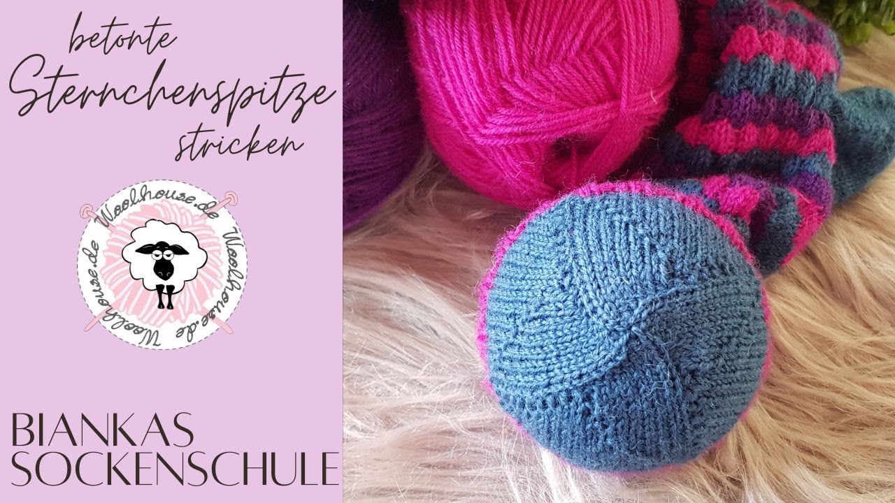 betonte Sternchenspitze stricken / Socken leicht gemacht