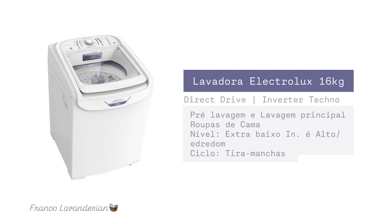 Electrolux Direct Drive Inverter Techno 🔄 | LDD16 | Roupas de Cama & Banho