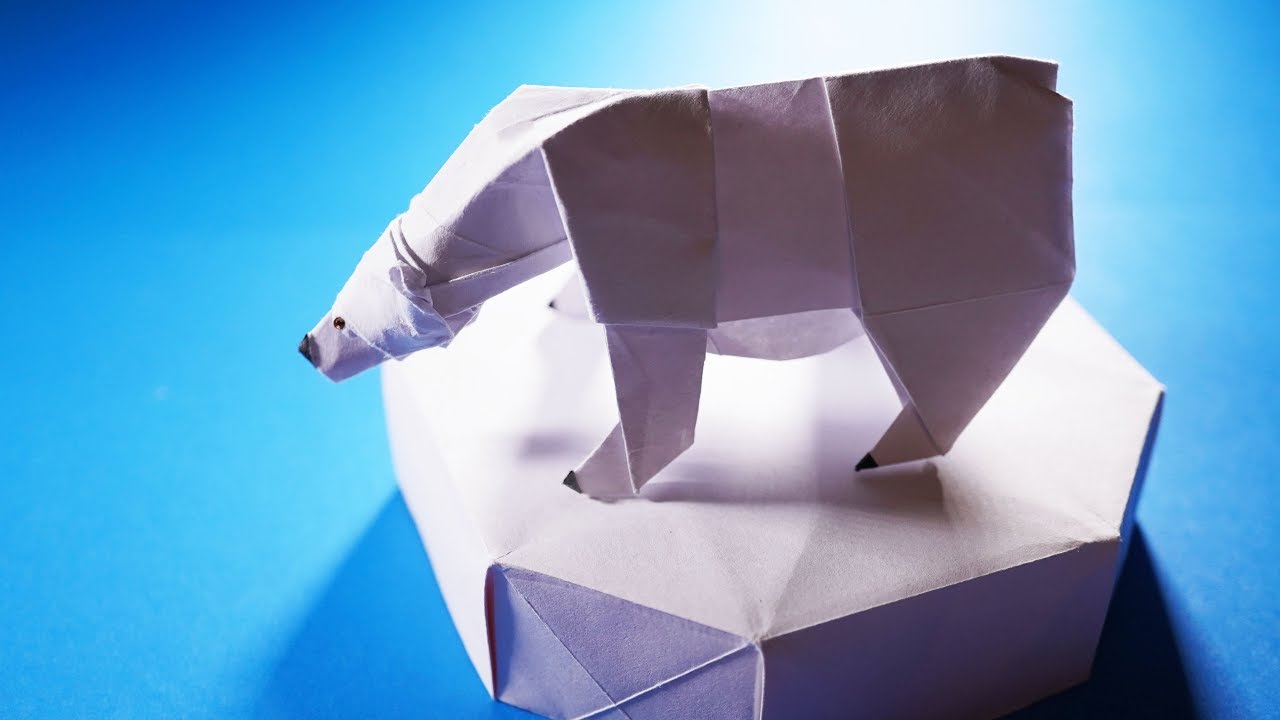 Origami Polar Bear (Quentin Trollip) - Paper Folding / Papier Falten / 종이접기 - Paper Crafts 1101 おりがみ