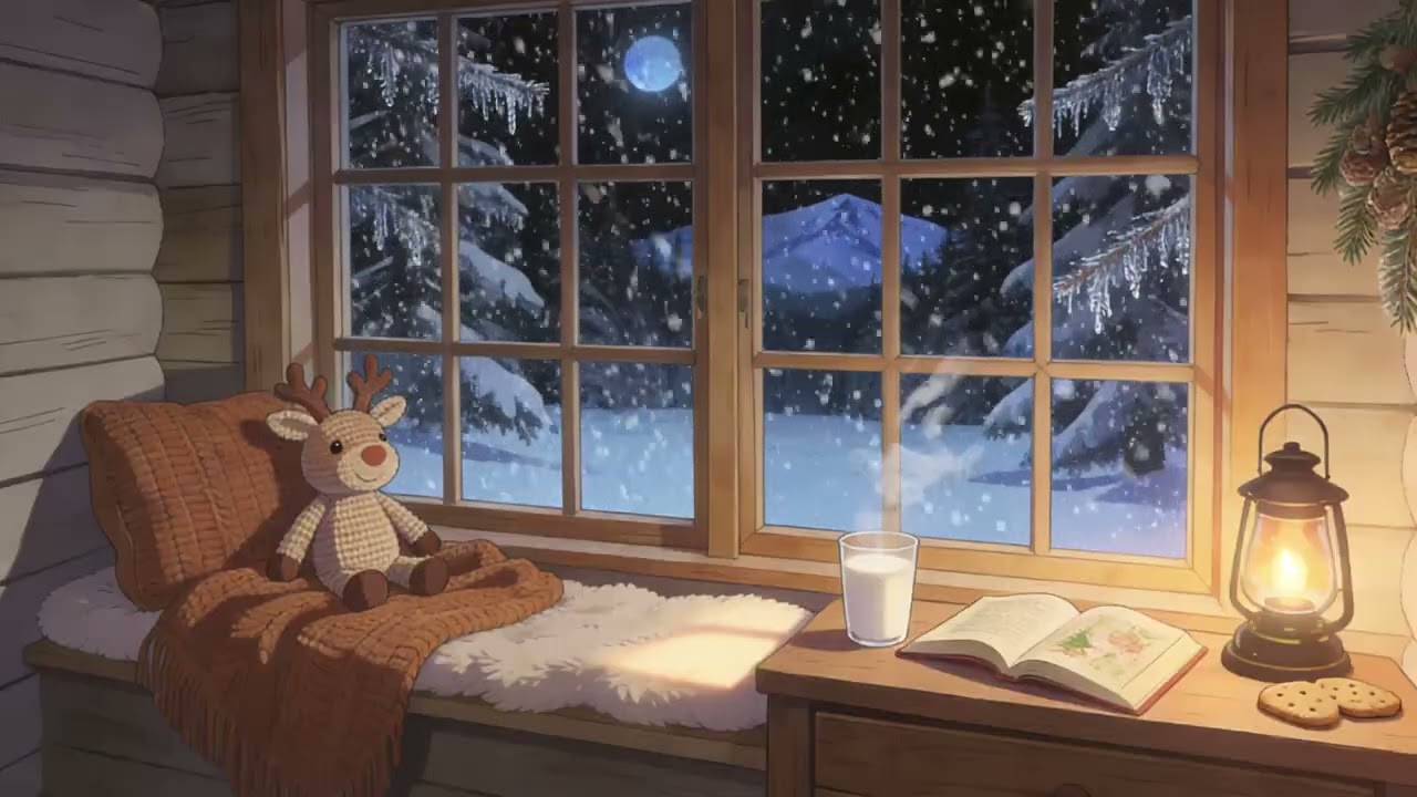 冬日松林雪覆原木窗前暖燈伴書時光#relaxing #rain #rainsounds #asmr #relax #peace #SleepSounds #HeavyRain #RainSound