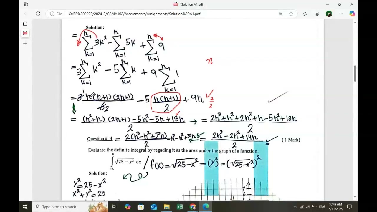 Calculus II - Review Assignment 1- Indefinite Integrals and Numerical Integration