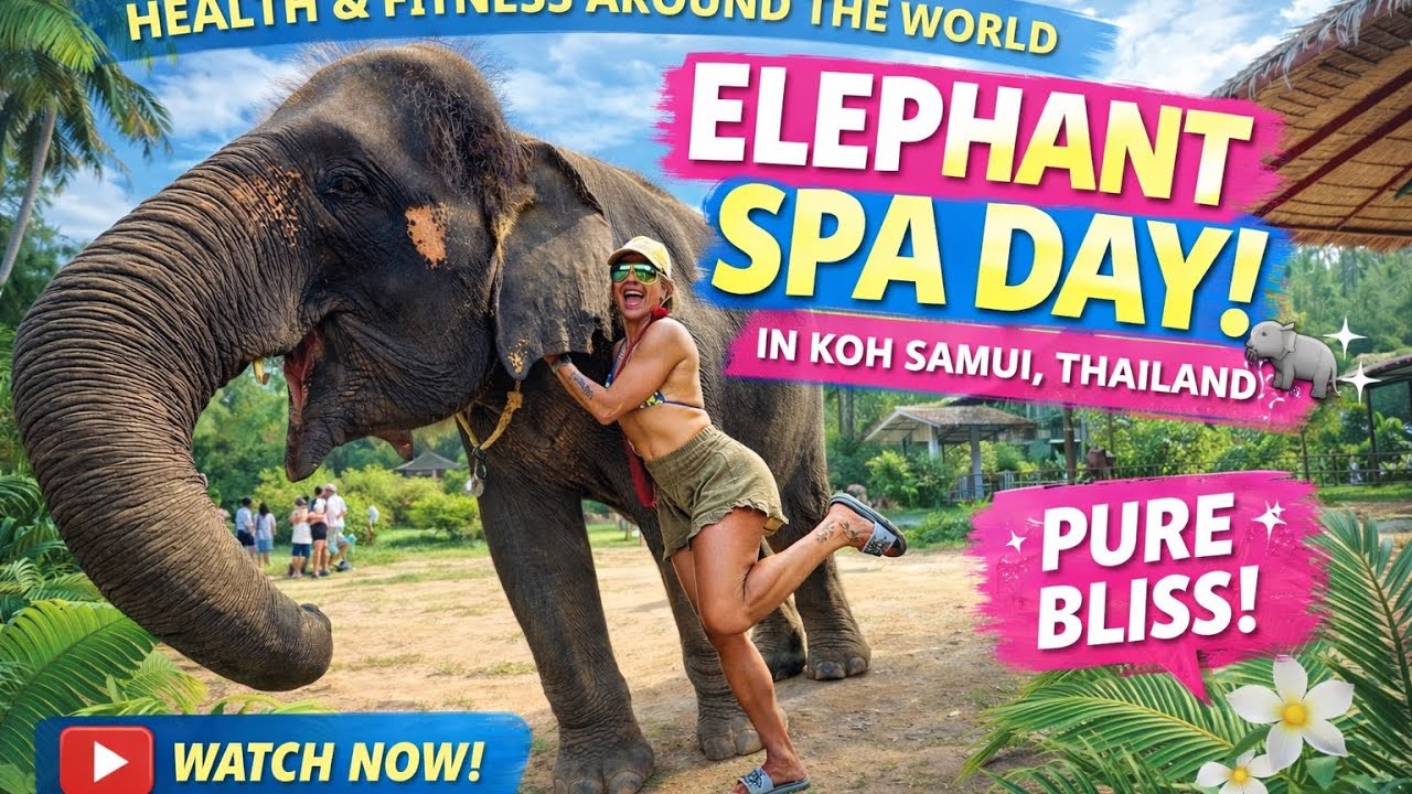 ELEPHANT SPA Day in Thailand 🐘✨ | Feeding & Bathing with Gentle Giants | Koh Samui