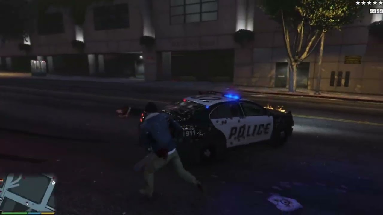 GTA V Trevor's LSPD Shootout + Five Stars Wanted Level Escape
