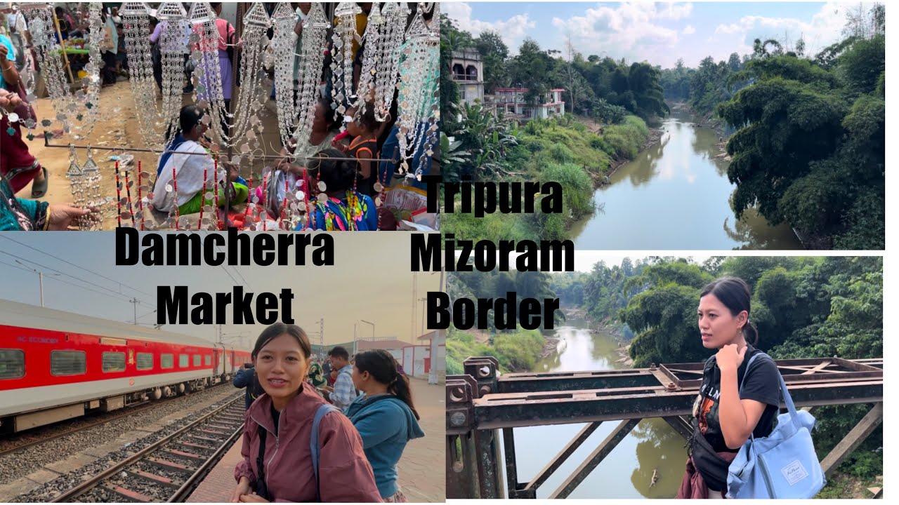 Visited a border market ||Tripura Mizoram Border || Damcherra Bazar || river border.