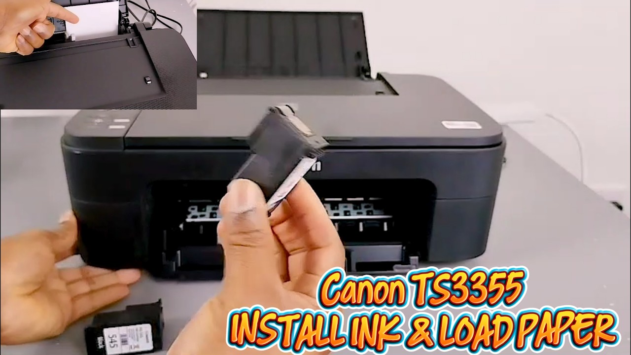 Canon Pixma TS3355: How to Install Ink & Load Paper (First Time Setup)