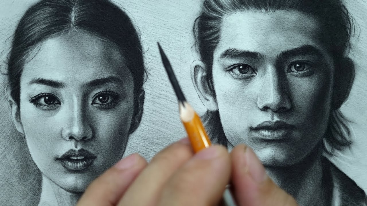 POWER of Shadows & Contrast! Quick Charcoal Pencil Drawing, Sketching in 7 Steps