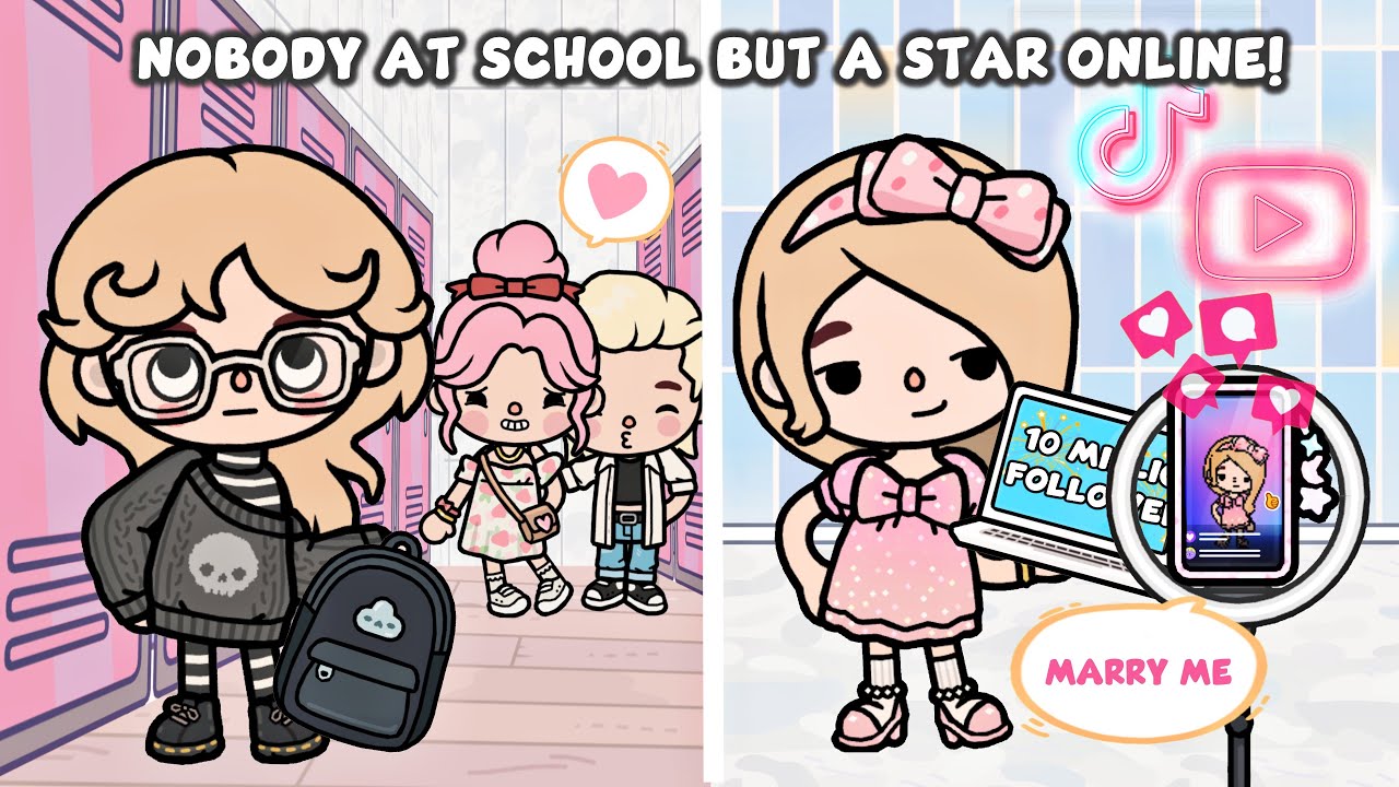 She’s a Nobody at School But a Star Online 👑📱 | Toca Boca Life Story