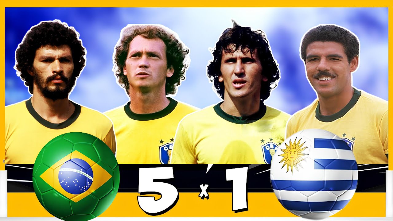 Brasil 5x1 Uruguai (1979) 🔥Com Zico no Comando, Brasil Humilha o Uruguai sem Piedade! 🇧🇷⚽