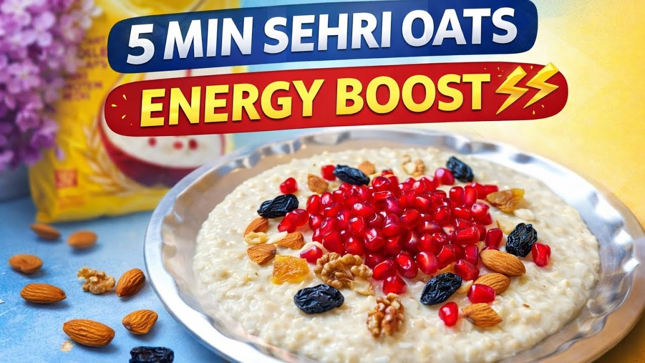 5 Minute Creamy Oats for Sehri | Healthy & Filling Recipe 🌙💛