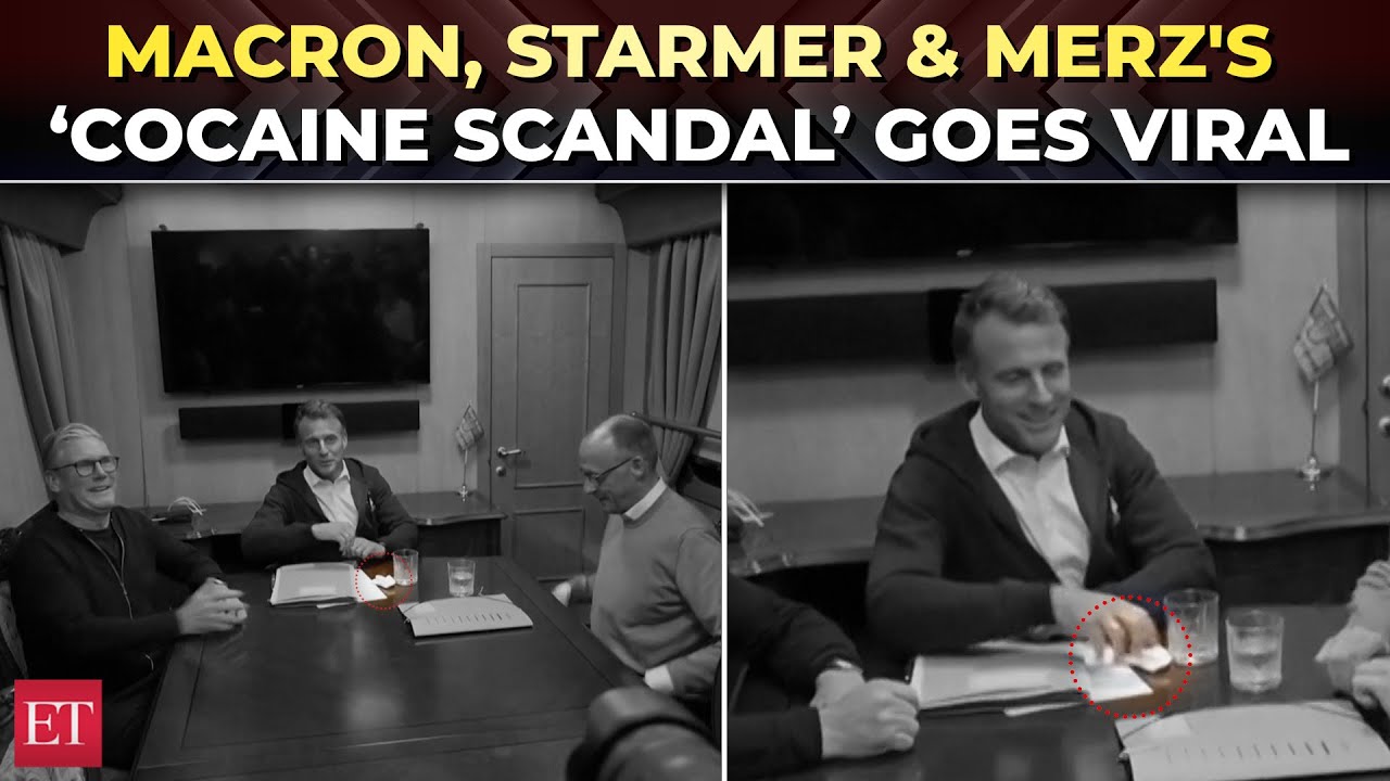 Macron, Starmer, Merz caught in 'cocaine scandal&rsquo;? Viral train video takes the internet&nbsp;by&nbsp;storm