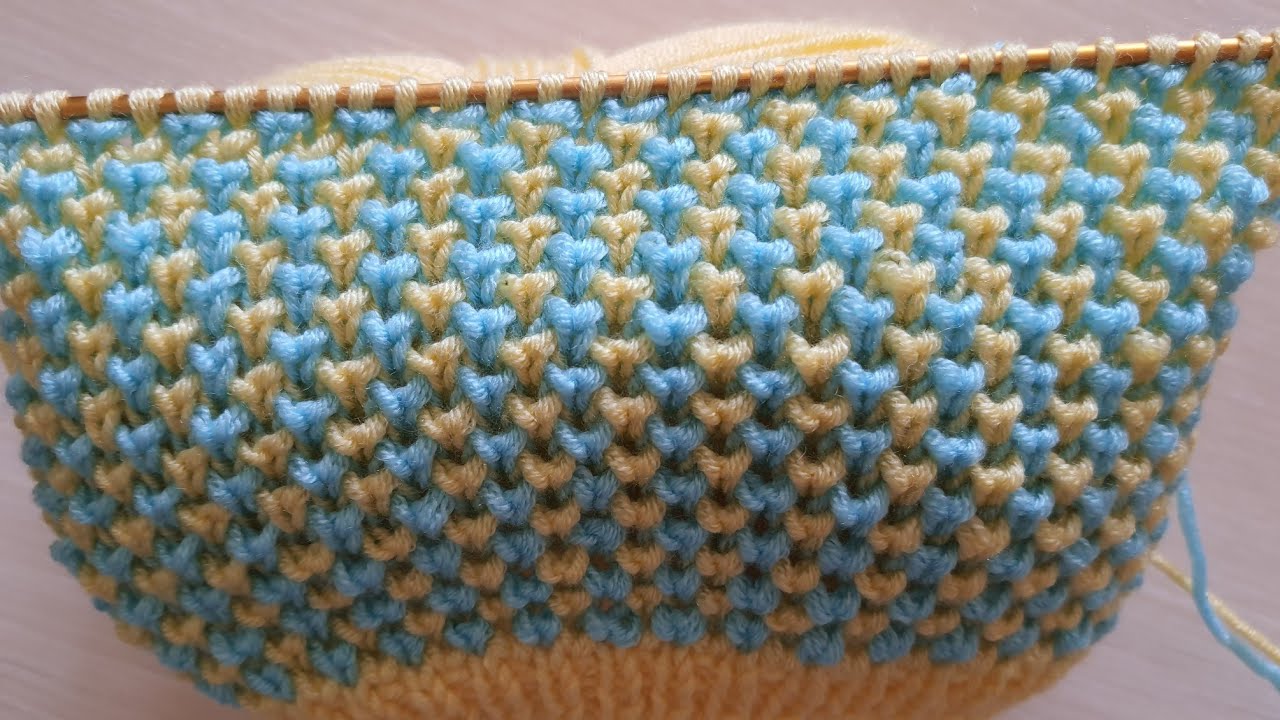 Renkli iki Şiş örgü modeli Hırka Battaniye Yelek Şapka Atkı Knitting Crochet
