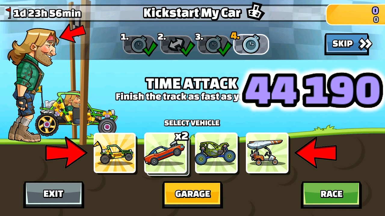 Hill Climb Racing 2 - 44190 points in KICKSTART MY CAR Team Event