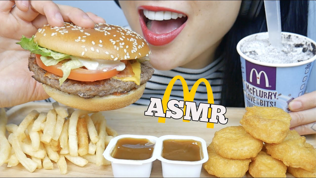 ASMR McDonald's Quarter Pounder + CHICKEN NUGGETS + McFlurry (EATING SOUNDS) NO TALKING | SAS-ASMR