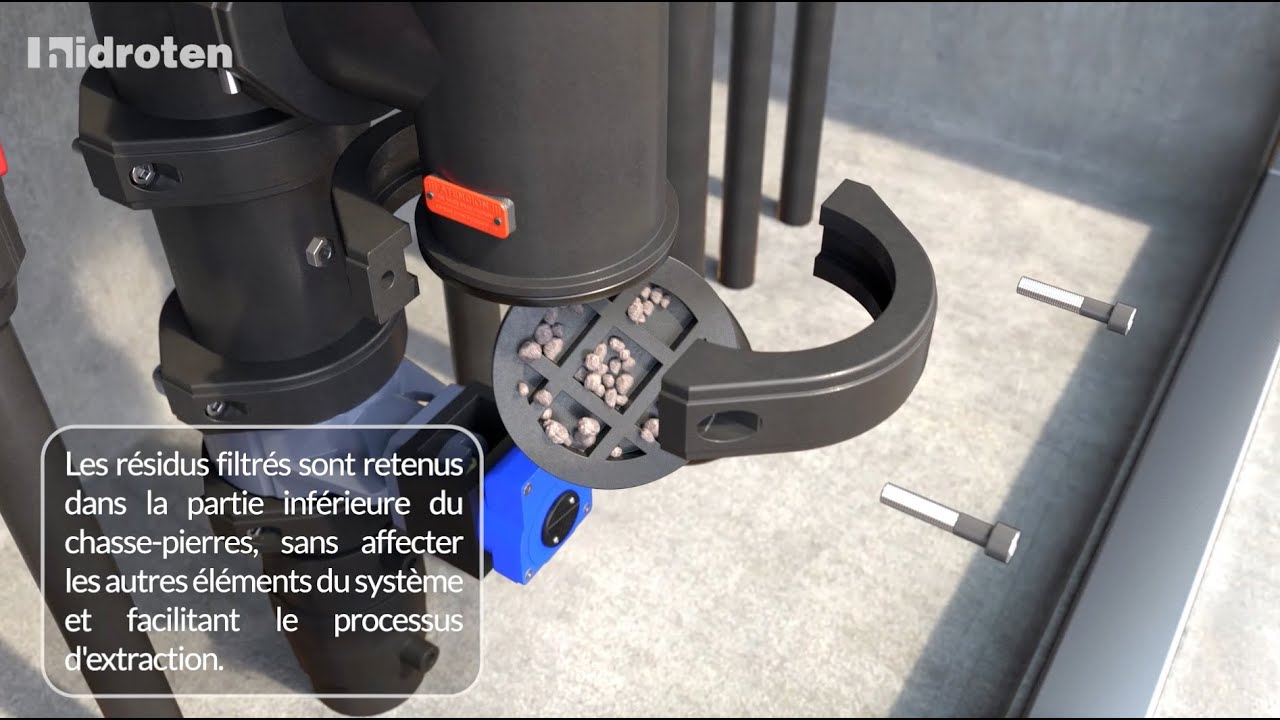 Comparaison filtre attrape pierres vertical Stone fonctionnement avec flux ascendant