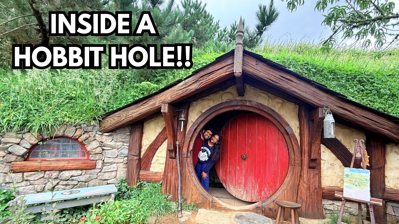 Hobbiton Movie Set Tour- New Zealand | Inside a Real Hobbit House + Waitomo Glowworm Caves