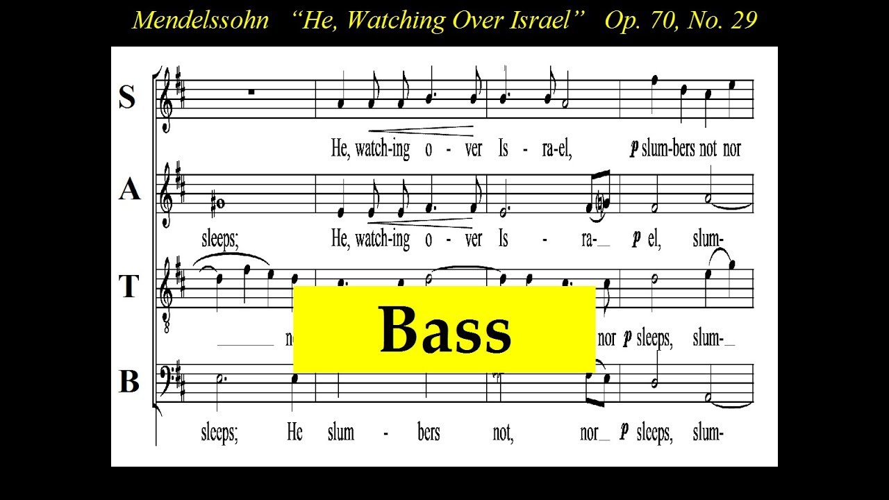 Mendelssohn - OP70 - Elijah -29 He Watching Over Israel - Bass