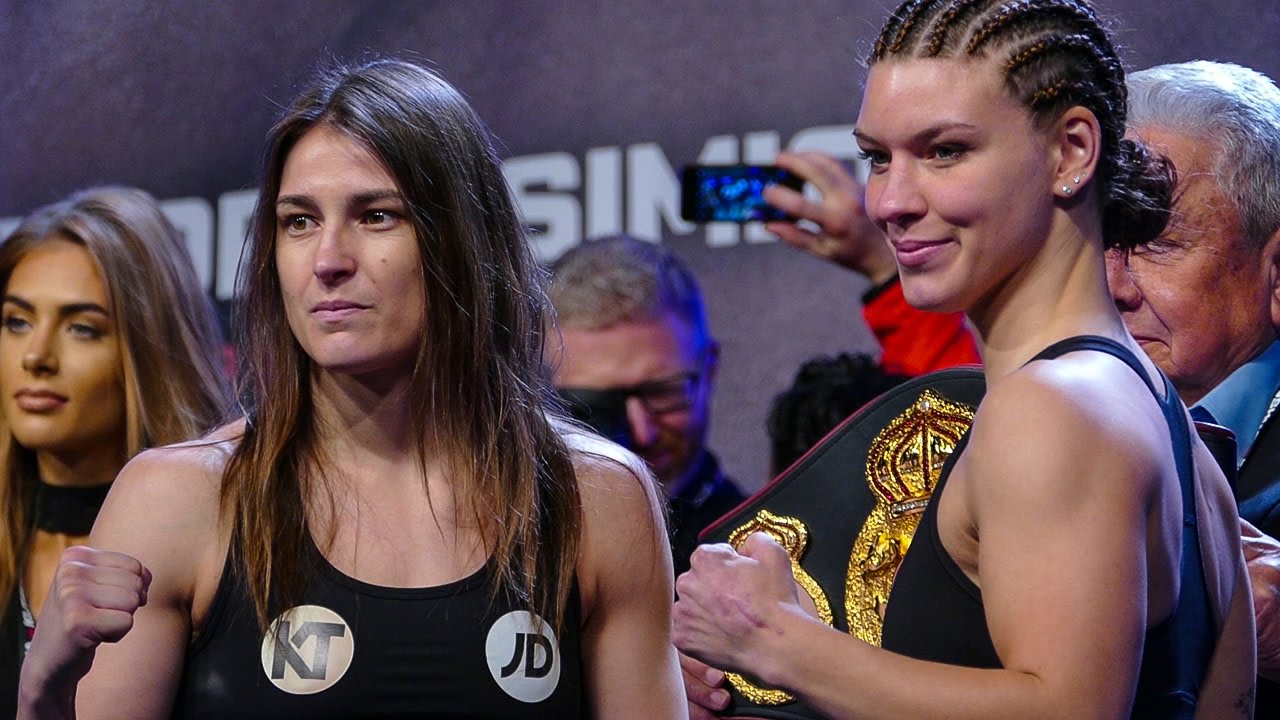 Official Katie Taylor vs Nina Meinke FACE OFF & WEIGH IN | Joshua vs Klitschko