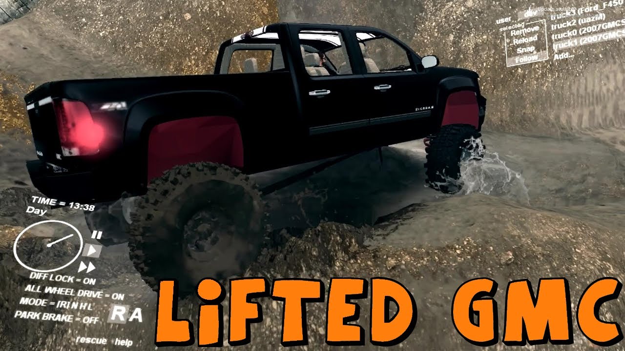 SpinTires | Mod Review | Lifted GMC Sierra | Best Truck So Far!