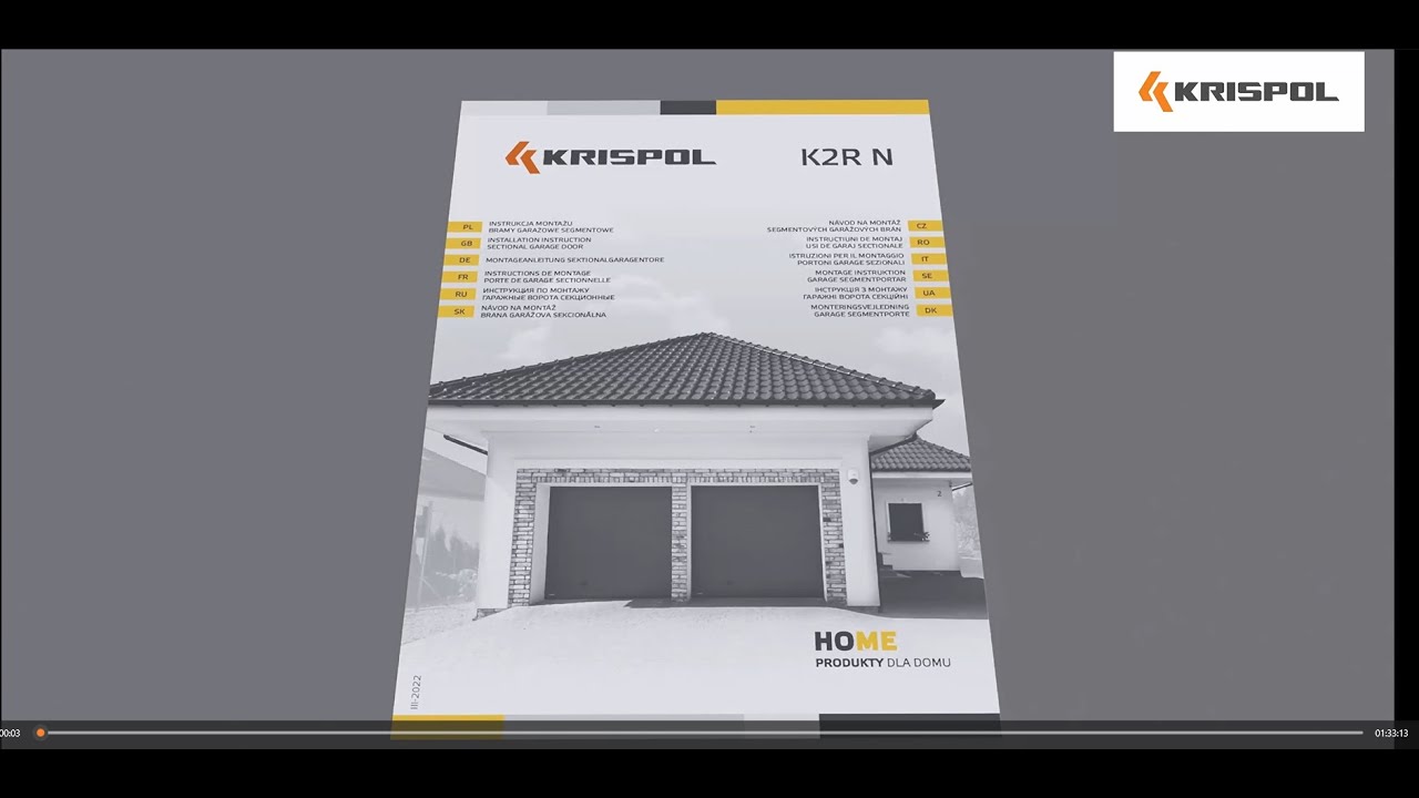 KRISPOL K2R N - Sectional garage door N