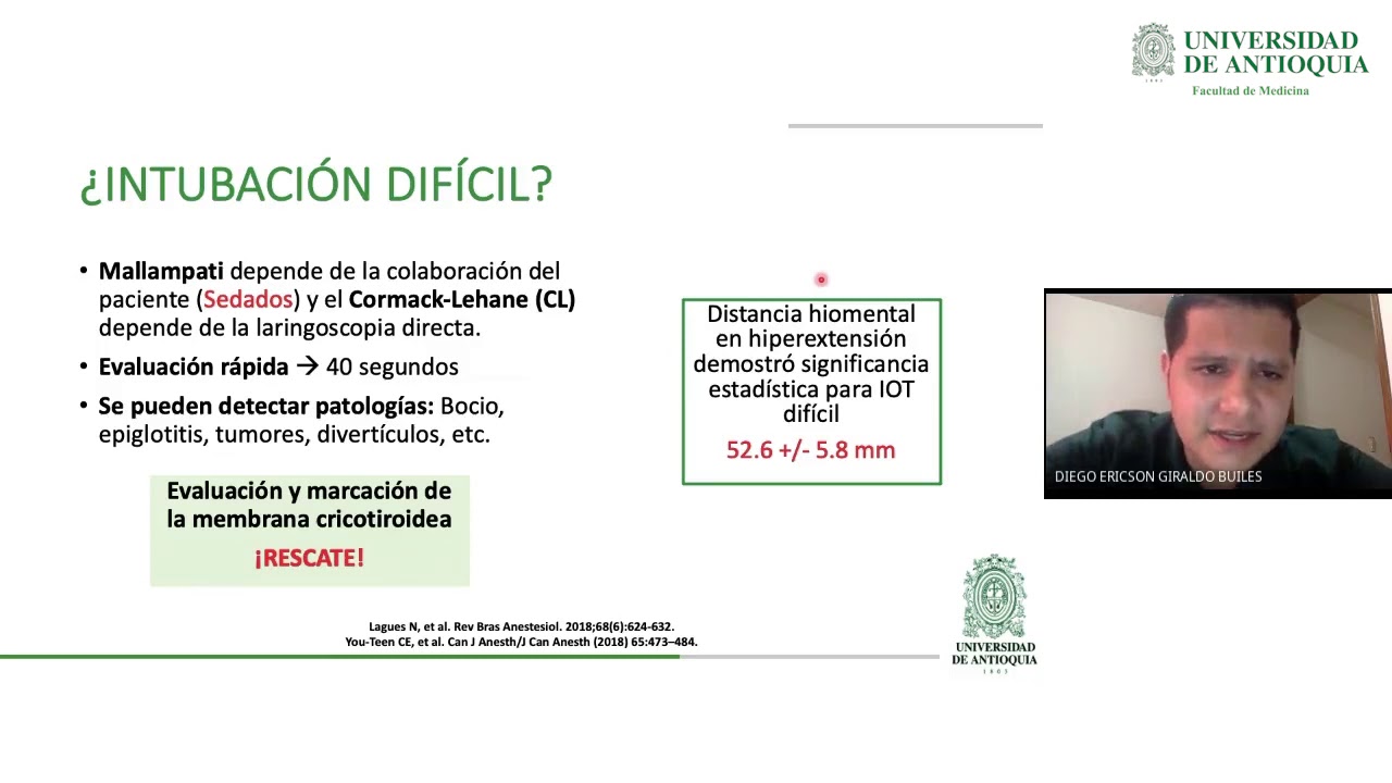 Reunión Ecografía: Ultrasonido en el Manejo de la Vía Aérea - Dr. Diego Ericson Giraldo