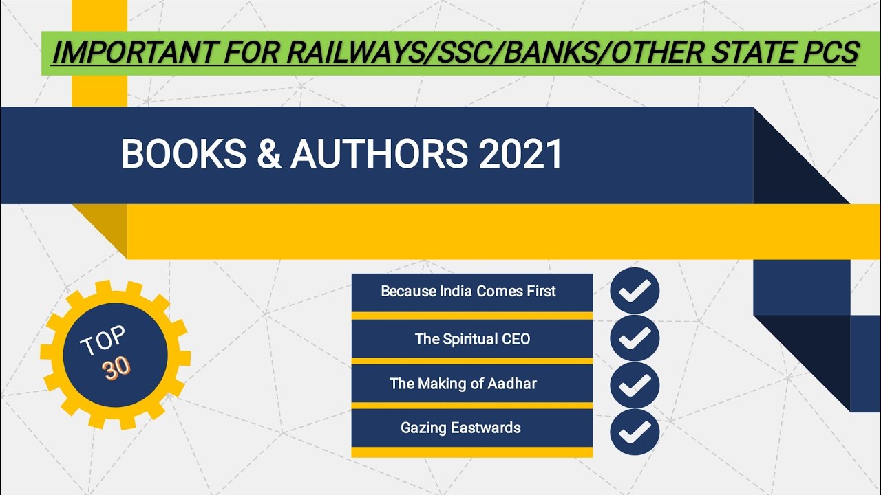 Important Books & Authors 2021  Top 30  Important for all competitive exams