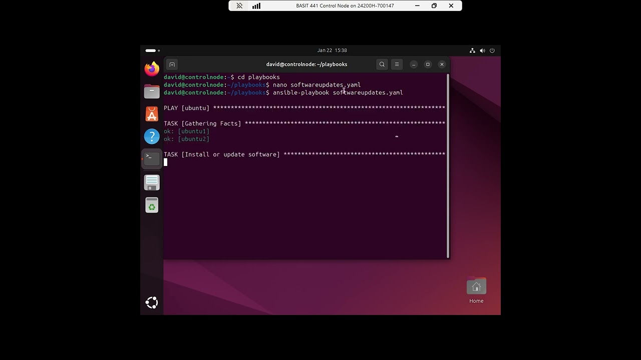 Updating software with an Ansible playbook
