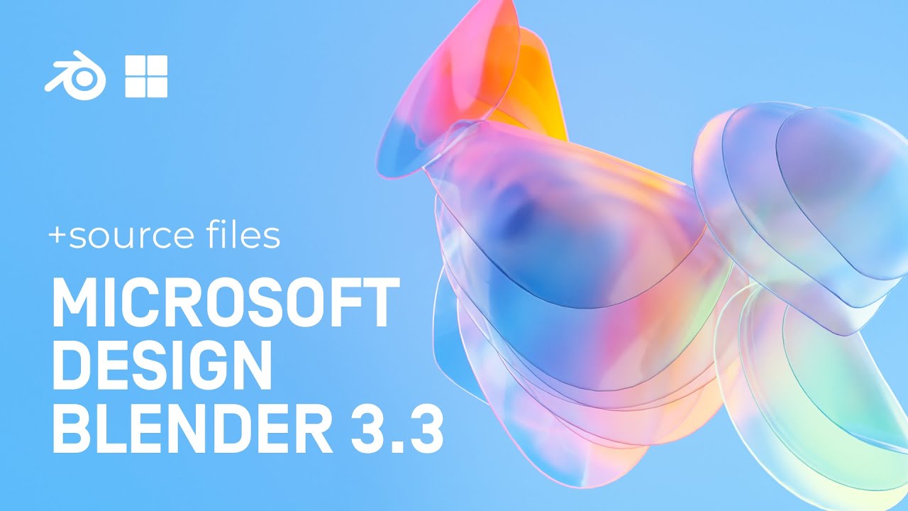 Абстрактная сцена из стекла в Blender / Abstract Glass Scene in Microsoft Design Style
