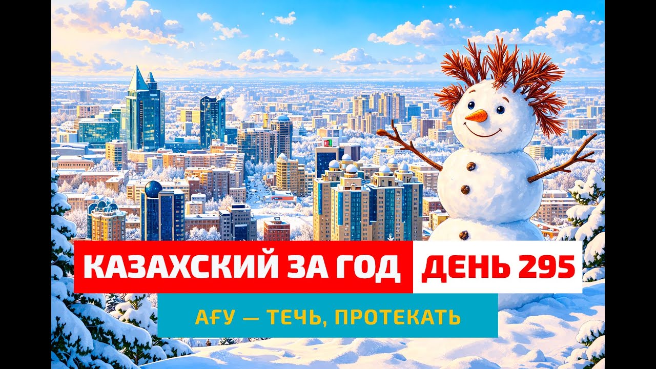 ❄️ День 295 — Весна уже близко, но зима держится | Глагол ағу | Учим казахский вместе