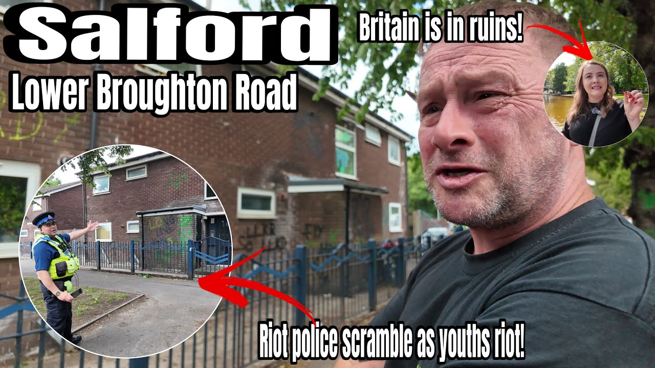 LOWER BROUGHTON - Riots, Violence, Social Disorder & Uproar, Police issue SEC 60 As Youths Kick Off!