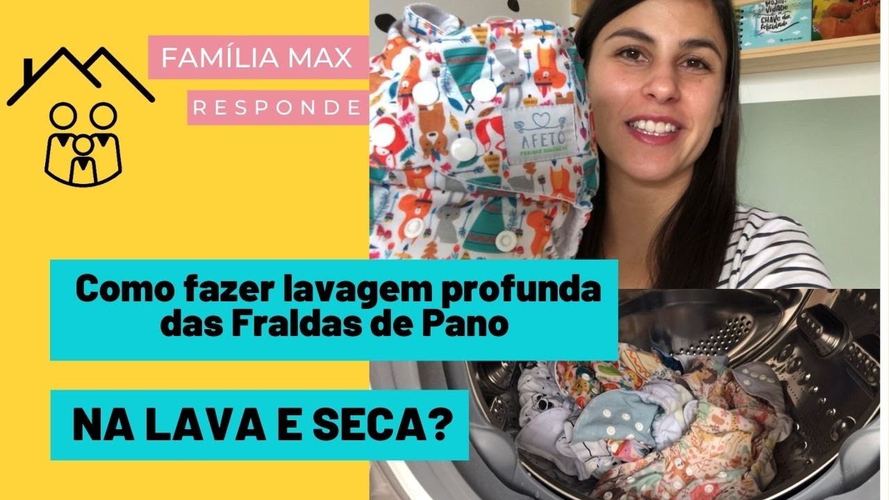 Como fazer LAVAGEM PROFUNDA/RESIDUAL nas fraldas de pano | Lava e seca LG