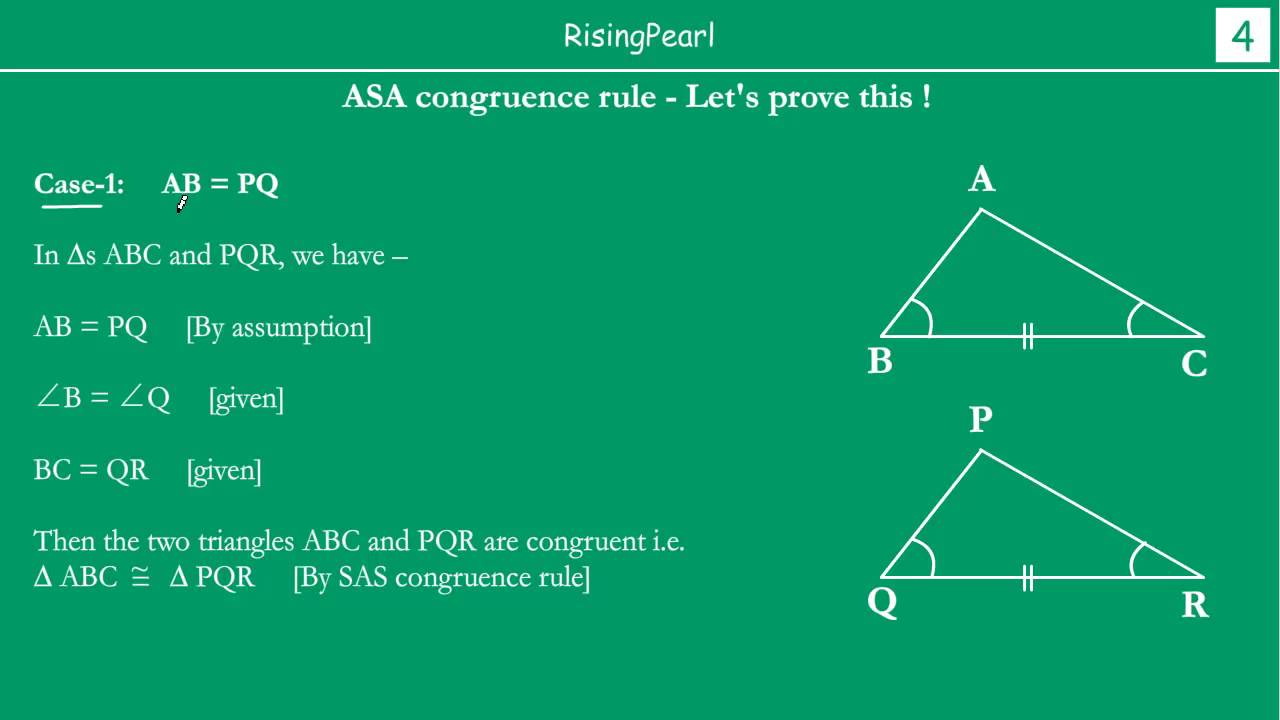 ASA (Angle-Side-Angle) Congruence rule and Proof