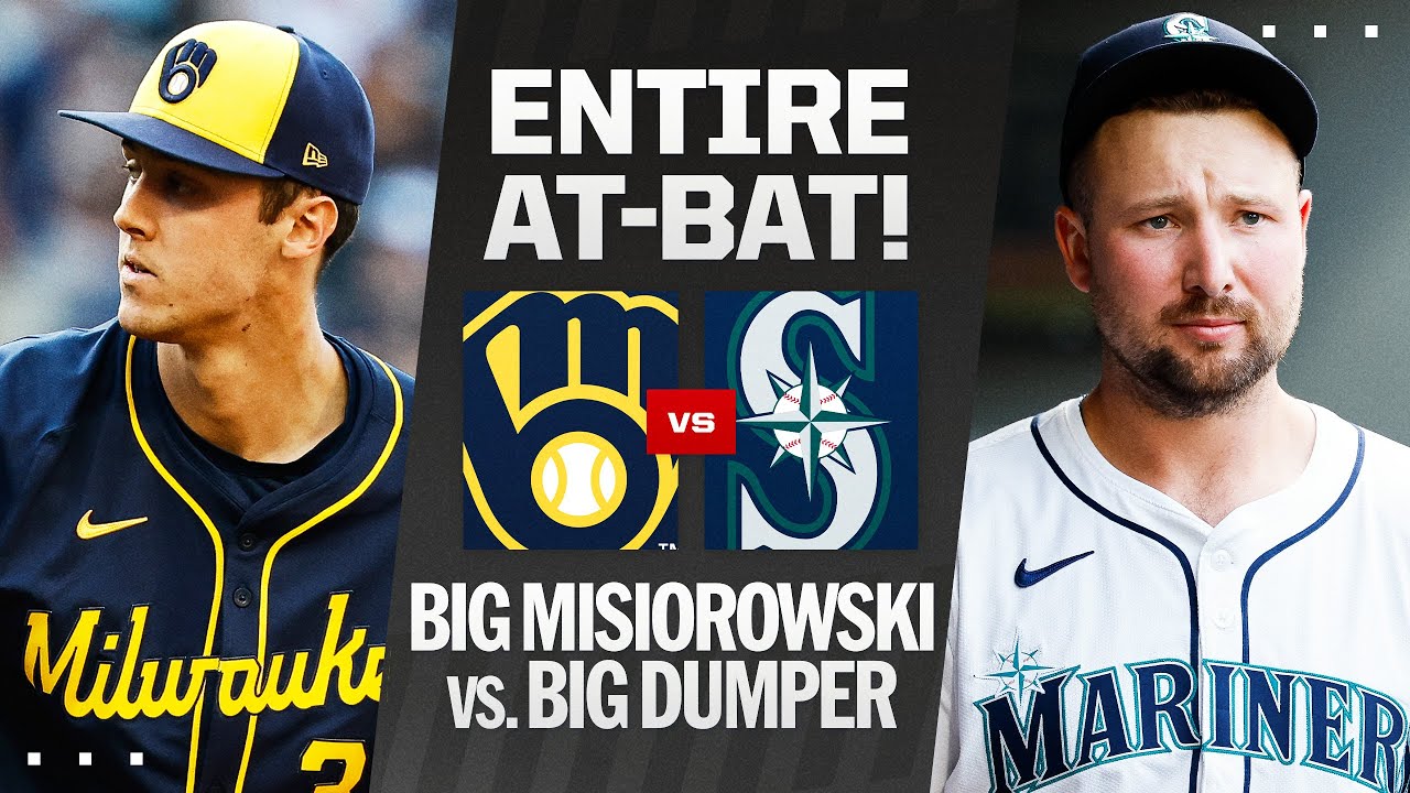 ENTIRE first at-bat: Brewers rookie phenom Jacob Misiorowski vs. Mariners fan favorite Cal Raleigh!